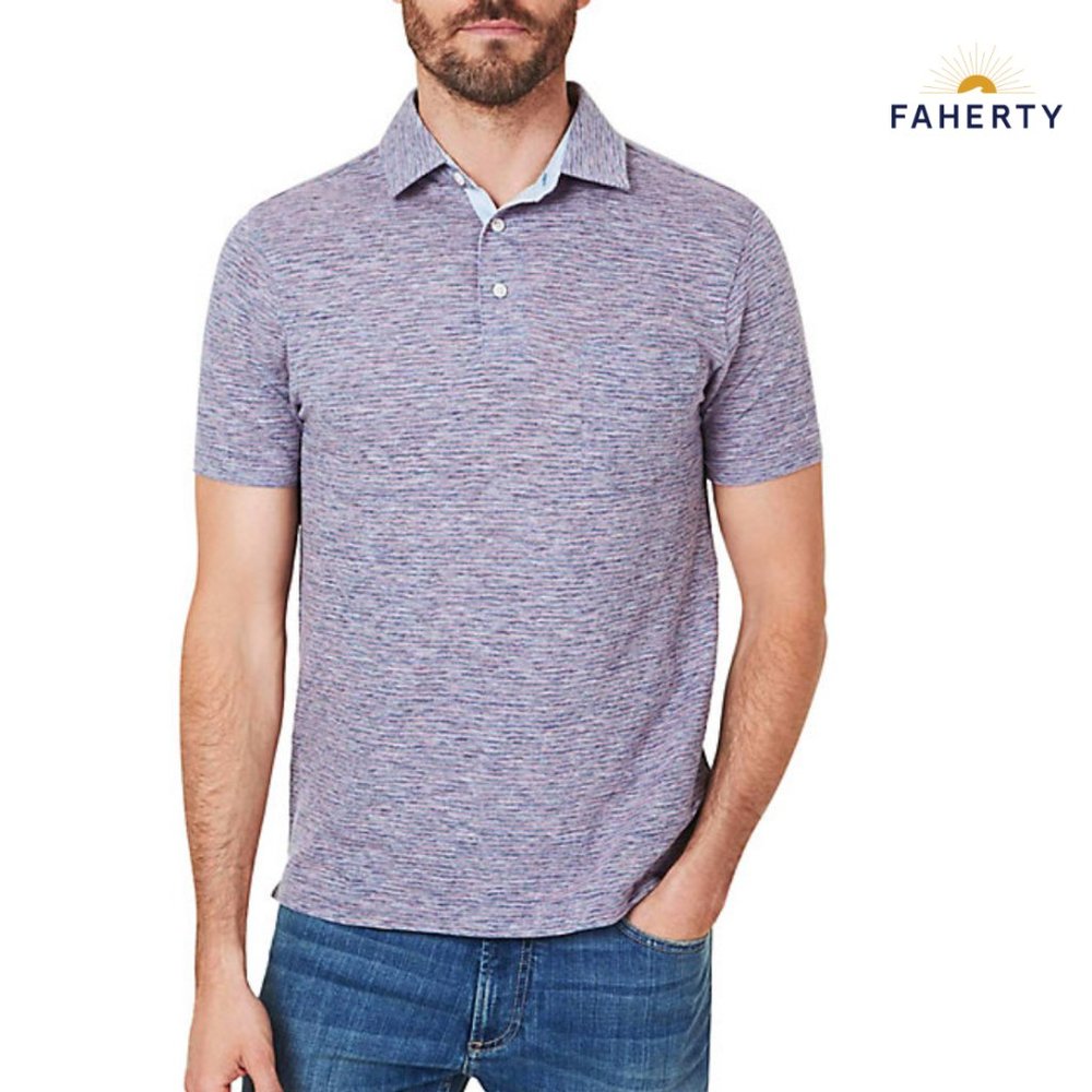 Faherty Heather Striped Men's polo shirt